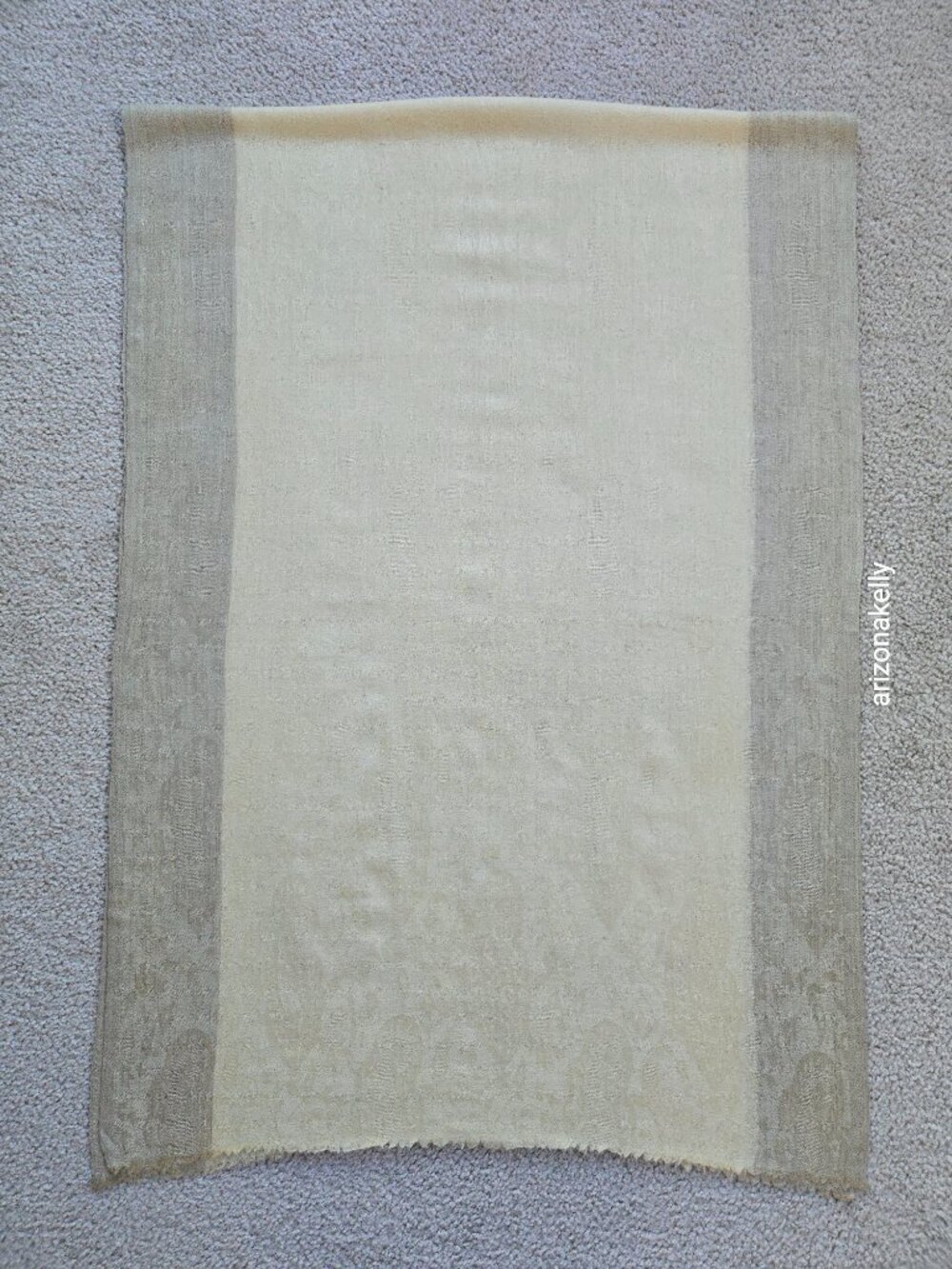Cashmere Jacquard Scarf Lightweight Woven - Picture 3 of 15